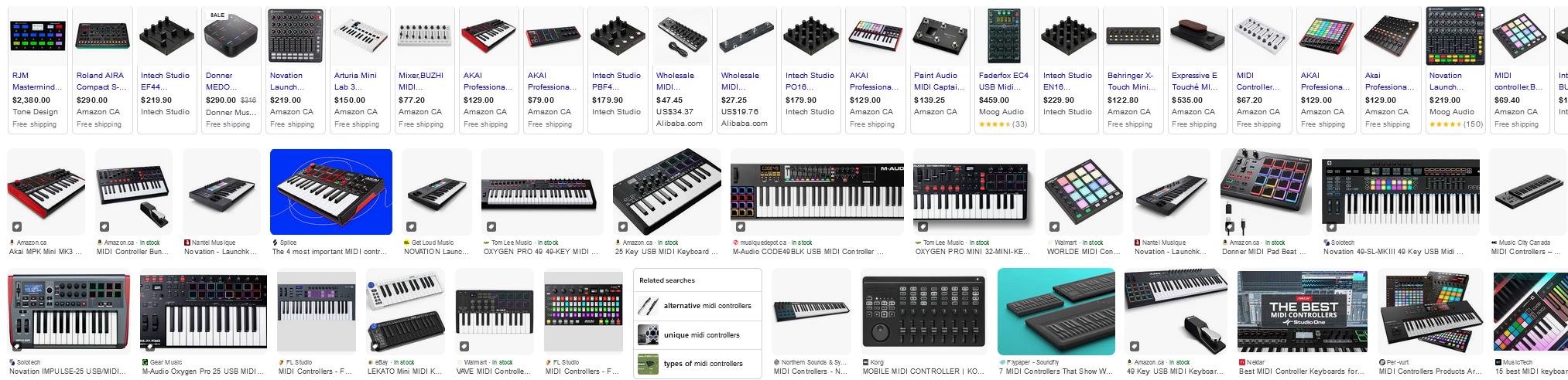 Hardware MIDI Control Types